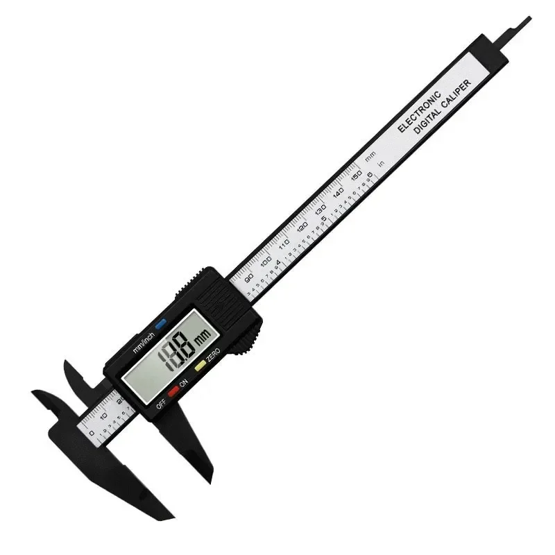 Paquímetro digital vernier, ferramenta de medição de plástico de 150mm com display lcd para estudantes, engenheiros, mini régua de precisão
