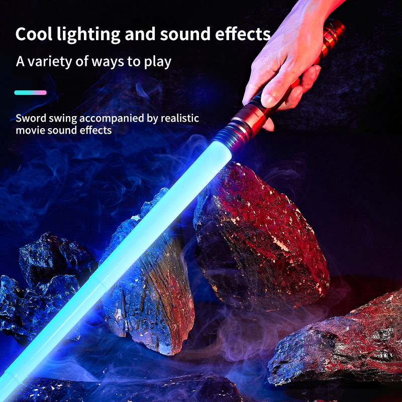 REikirc 75cm RGB Lightsaber 2 in 1 7 colors Light Saber for 3+ Kids Laser Sword Toy Party Glow Swords