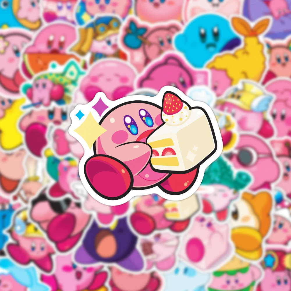 10/30/50 Uds. Pegatinas de dibujos animados Kawaii Kirby, calcomanías de grafiti de Anime DIY, ordenador de escritorio, bicicleta, pegatina bonita estética, juguete divertido para niños
