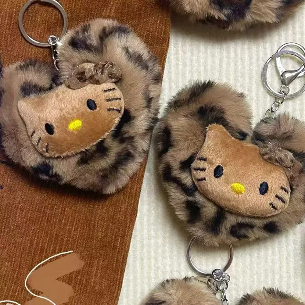 Retro Leopard Puppe Anhänger Kawaii Anime Spielzeug Schlüsselanhänger Cartoon Mode Tasche Zubehör Schlüsselanhänger Weihnachtsgeschenke