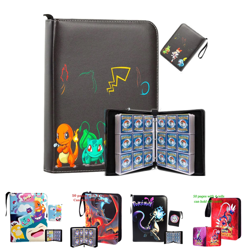 Binder-keilkaart voor Pokemon, Binder-verzamelkaart, aangepaste boekenhouder met 50 hoezen, 400 zakken