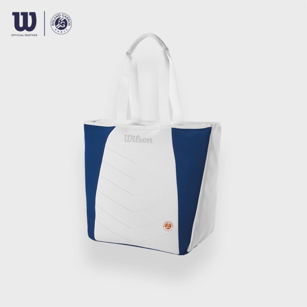 Wilson 2024 Roland Garros Tote Bolsa para raqueta de tenis Match Team Bolsa de tenis deportiva ligera para raqueta con bolsillo forrado de lana Beige