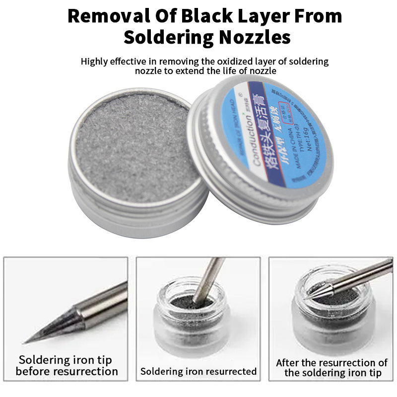 Soldering Iron Tip Tinner Activator Tip Cleaner Remover Lead Free Non-stick Tin Solder Cream for Oxide Head Resurrection