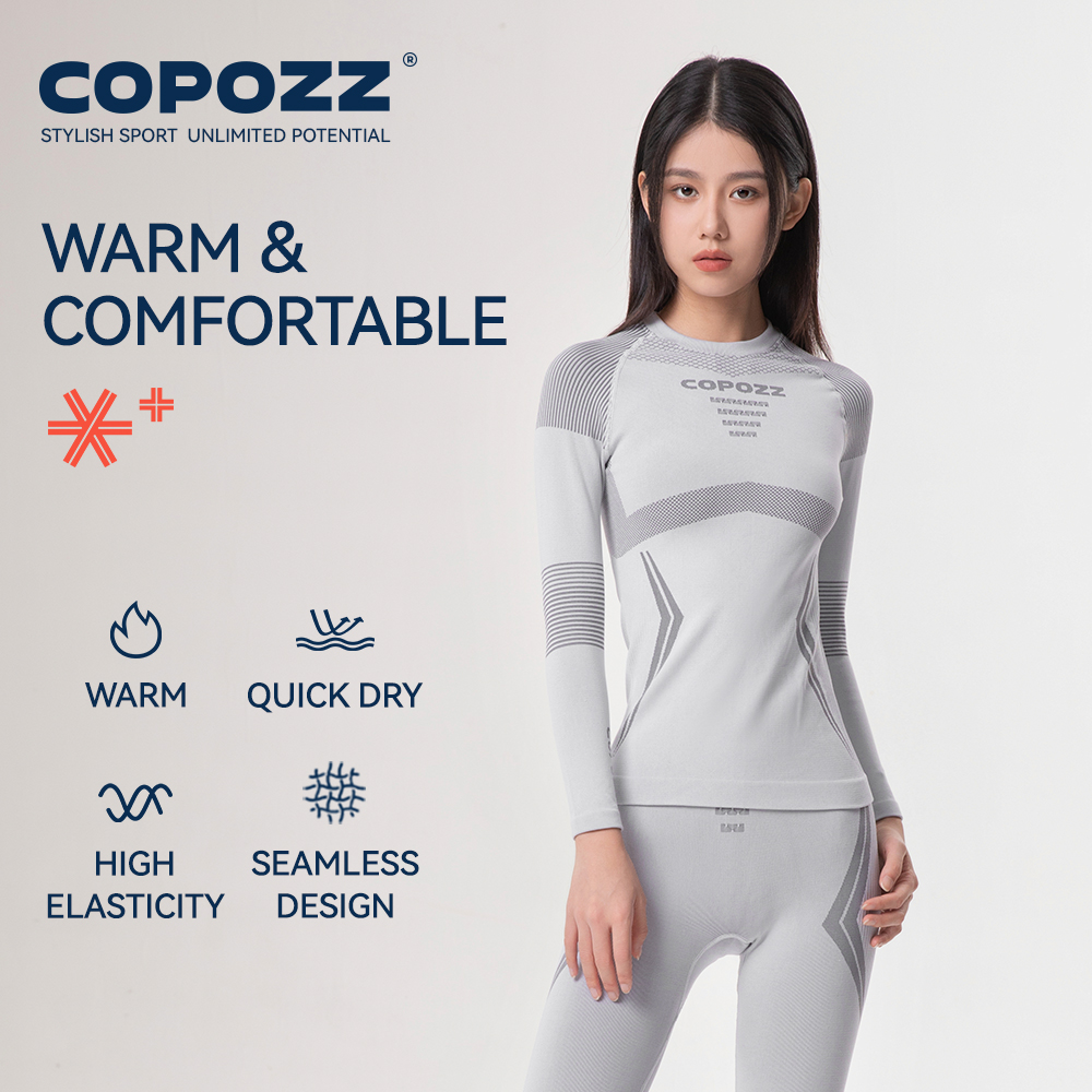 COPOZZ สกีฤดูหนาวชุดชั้นในชุดผู้ชายผู้หญิง Sweatwicking Breathable ด่วนแห้งชุดสกี Thermo ชุดชั้นในยาว Johns