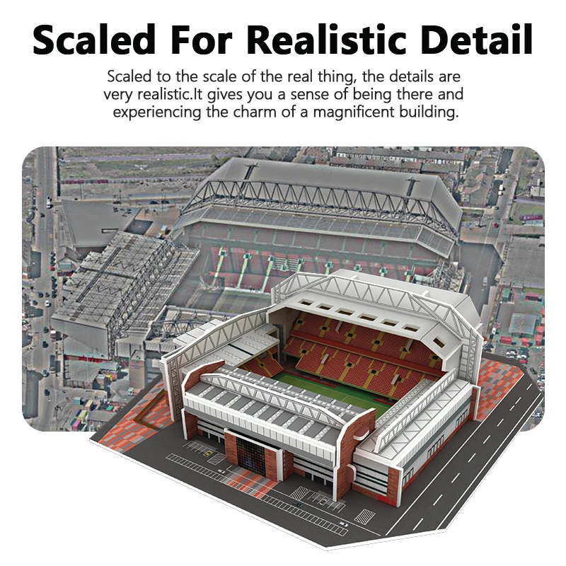 3D Paper Football Field Stadium Puzzle, modelo de montagem DIY, brinquedos educativos, quebra-cabeça para crianças, presentes para fãs, criativo, DIY