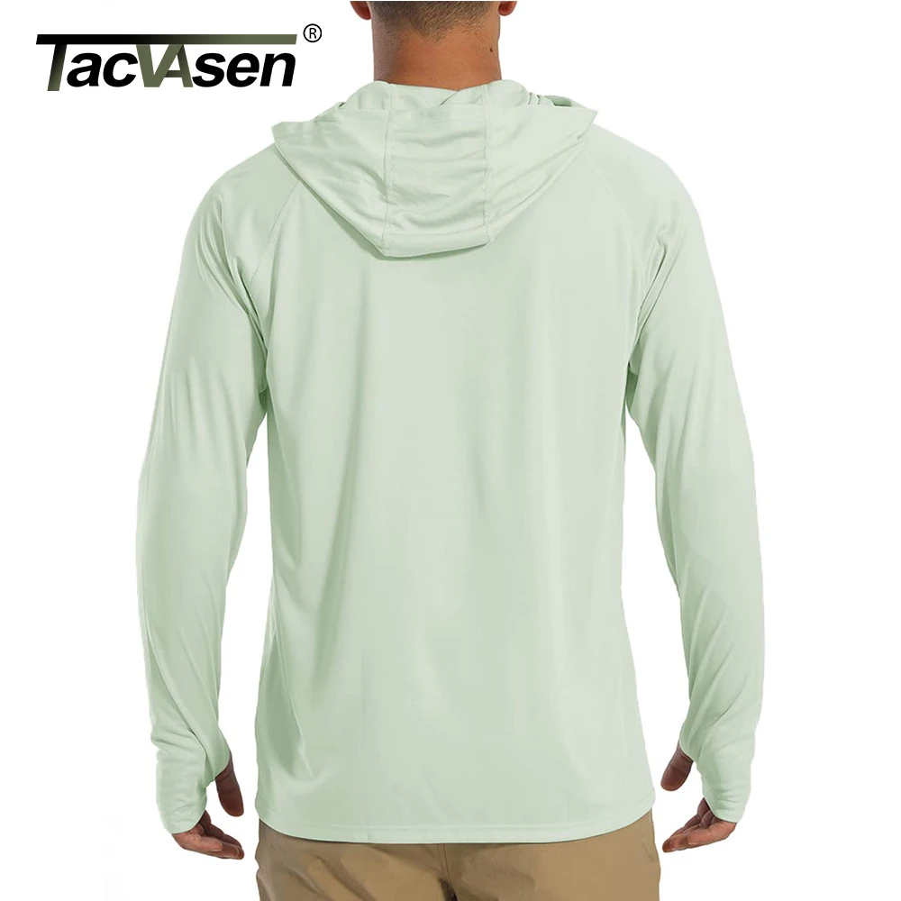 TACVASEN 日焼け防止 Tシャツメンズ長袖パーカーカジュアル UV 防止 Tシャツ通気性軽量速乾 Tシャツ男性