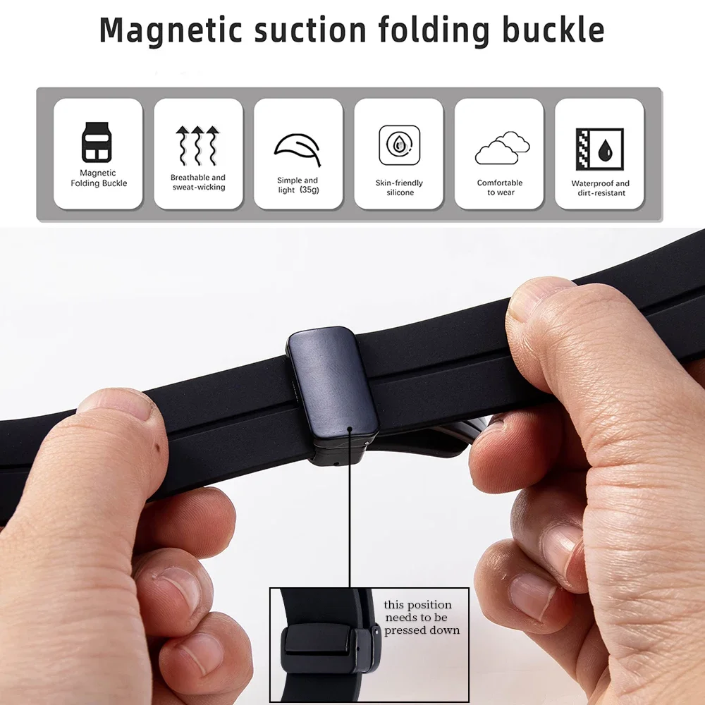 Cinturino magnetico in silicone senza gap per Samsung Galaxy Watch 7 6 5 4 44mm 40mm Pro 45mm Bracciale Galaxy Watch6 Classic 43mm 47mm Band