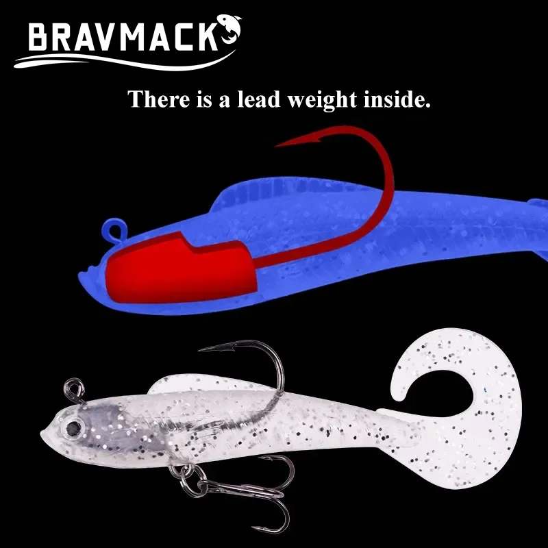 6 pezzi Swim Tail esca da pesca Jig Wobblers esche morbide esca artificiale in silicone spigola carpa cucchiaio esca da pesca