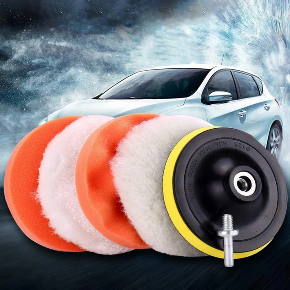 3/4/5 นิ้วรถ Polisher Pads ชุดขนสัตว์ Buffing Waxing ทําความสะอาดภาษาโปลิชคํานํากลับมาใช้ใหม่บัฟเฟอร์เจาะล้อขัดสําหรับ Auto ลบรอยขีดข่วน
