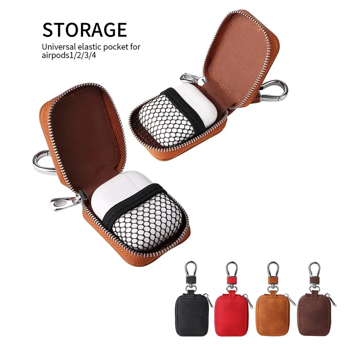 # Universelle Ledertasche für Airpods 1/2/3/Pro, staubdicht, wasserdicht, sturzsicher, kratzfest, für kabellose Reise-Ohrhörer