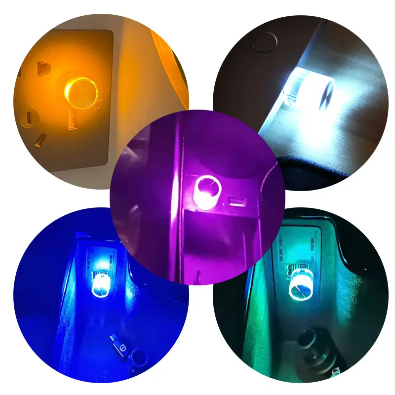 1pc carro mini usb led atmosfera luz para festa ambiente automotivo portátil plug and play carro decorativo lâmpada interior 12v