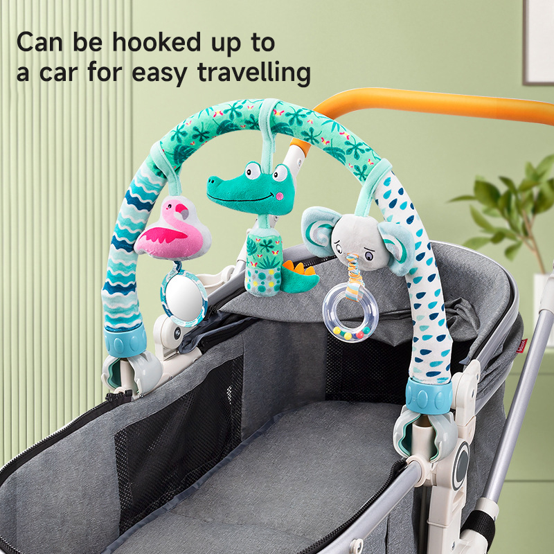 Cochecito de bebé, juguetes con arco, Clip ajustable, cuna, cama colgante móvil, campana, sonajero para bebé, juguete de desarrollo sensorial, juguetes de arco de actividades para bebé