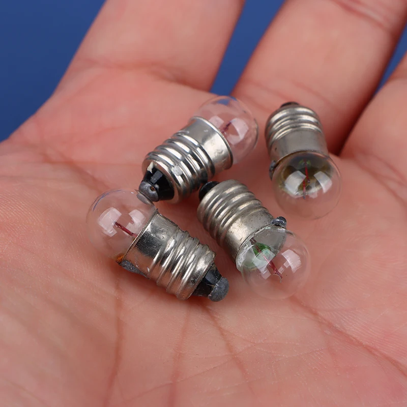 10PCS Home Miniature Round 1.5V 2.5V 3.8V Small Light Cannon For Student Experiment Small Light Bulbs Flashlight Bulb Beads