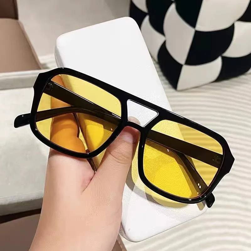 Gafas de sol cuadradas de gran tamaño para estudios, gafas de sol estéticas para mujer, gafas de sol para mujer, gafas de Color