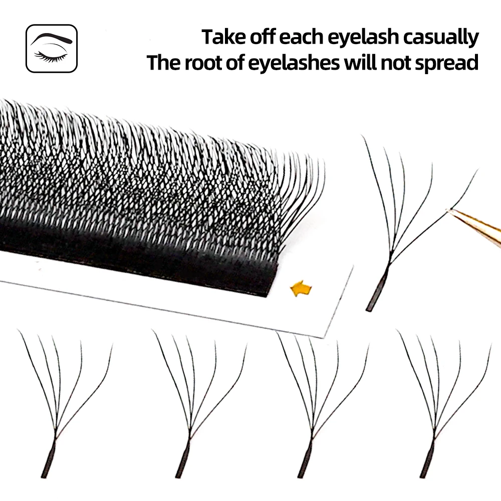 LAIYANUO W Shaped Bloom 2D 3D 4D 5D 6D 7D 8D Automatic Flowering Premade Fans Eyelashes Extensions Natural yy Individual Lashes