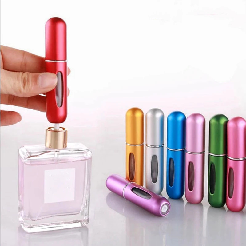 5ml Portable Mini Travel Perfume Bottle Base Refill Bottle Straight Charging Sample Perfume Aluminum Material Refillable Bottle