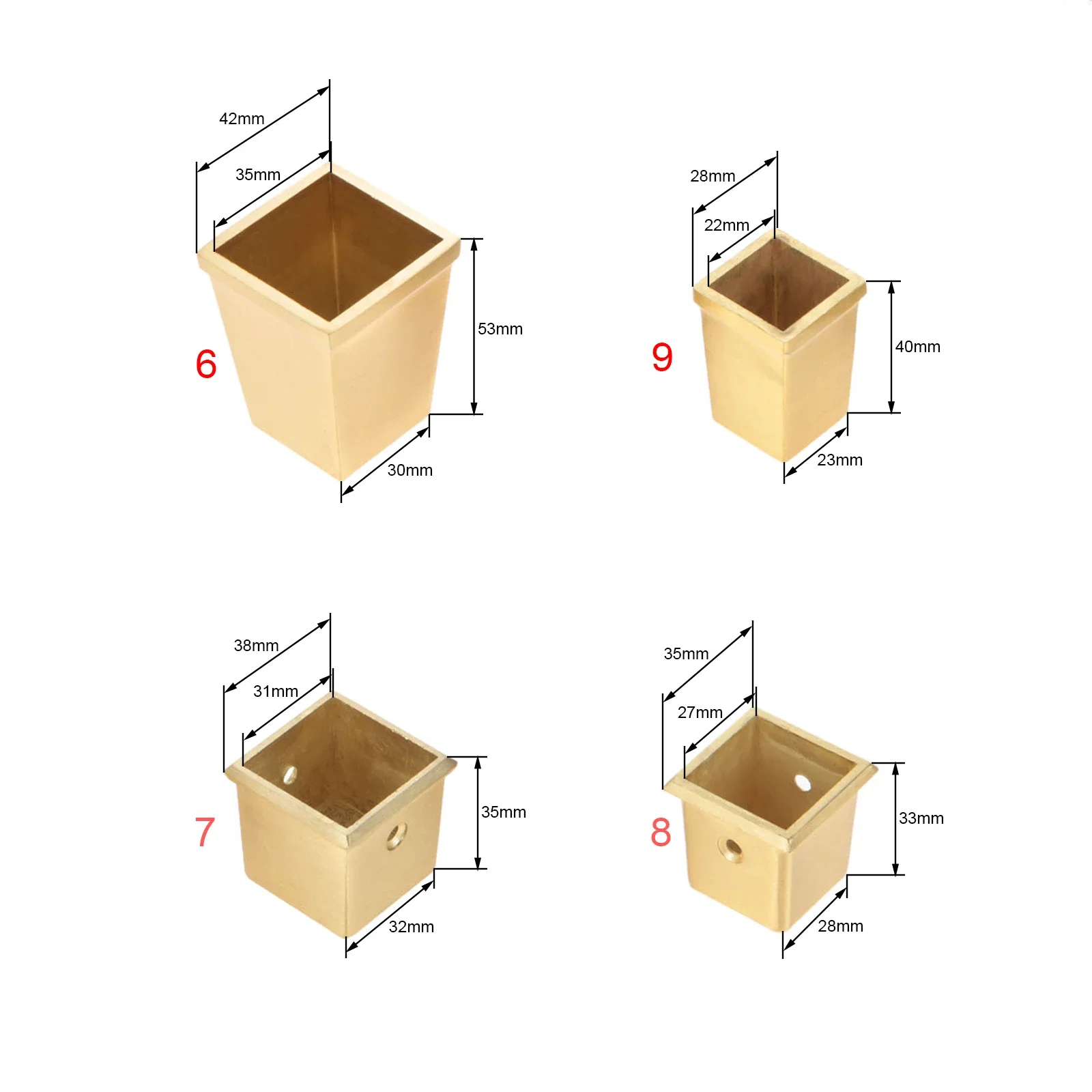 1 Máy Tính Đồ Chân Bao Đồng Nguyên Khối Đầu ChảI Bằng Đồng Bàn Ghế Xi Lanh/Nón Chân Nắp Bảo Vệ Trang Trí 20-42Mm Đáy An Toàn Miếng Lót