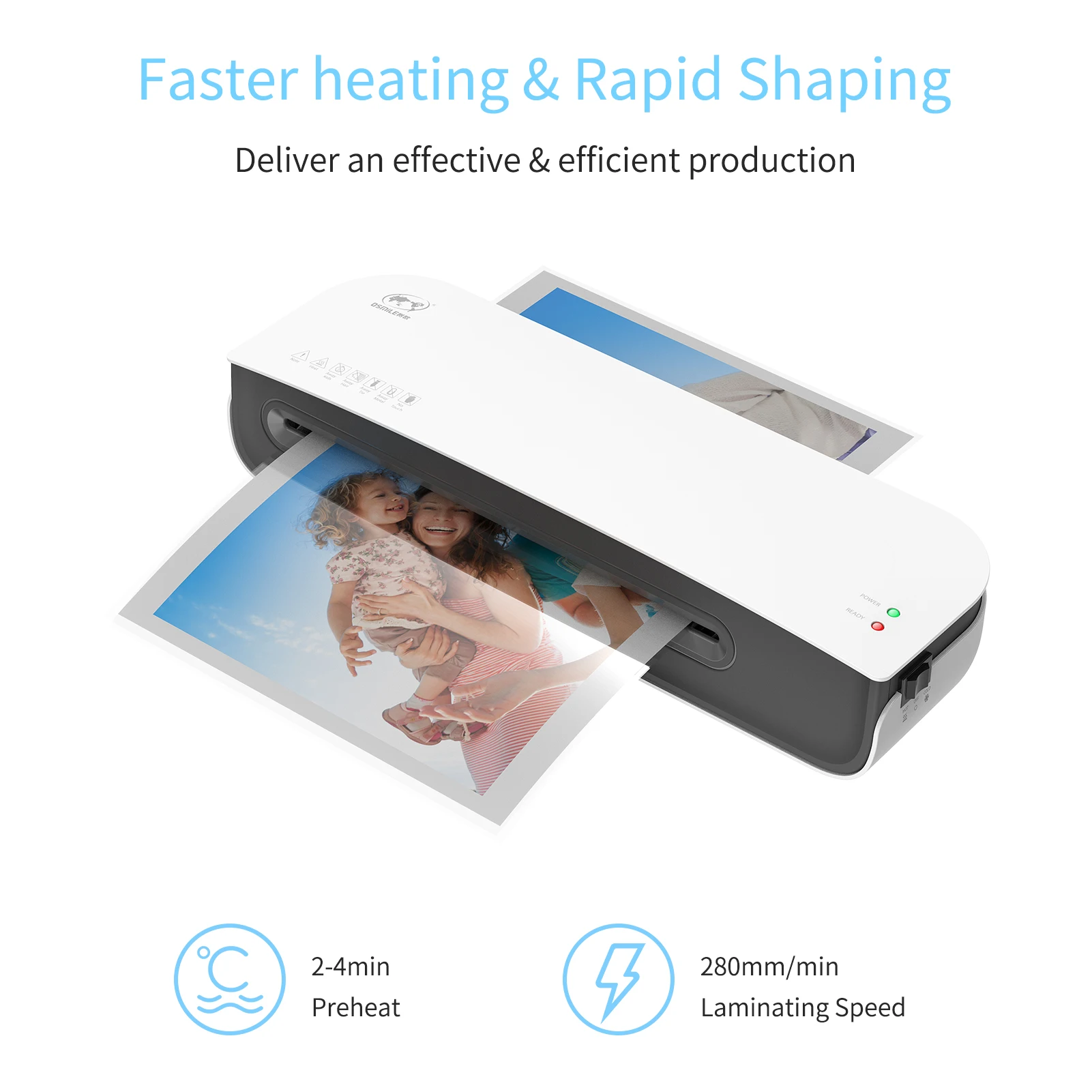 OSMILE SL289 Desktop Laminator Machine Set A4-formaat Warme en koude laminering 2 rolsysteem 9 inch maximale breedte voor A4/A5/A6