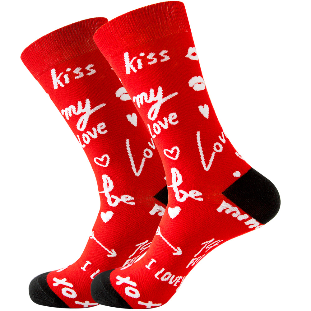 1 par de nuevos calcetines felices para hombre, novedad para mujer, calcetín de dibujos animados de algodón peinado, divertidos calcetines largos gruesos de talla grande para hombre, Hip Hop