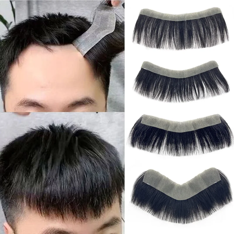 100% cabelo humano masculino pu v loop frente peruca cuidadosamente ameixa natural perucas de cabelo remy substituição em linha reta peruca