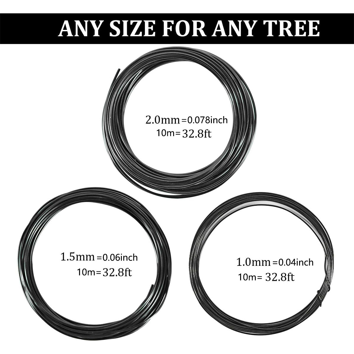 Filo per bonsai da 5/10 m Filo di alluminio anodizzato per supporto per piante da 1 mm per realizzare bonsai su filo per accessori da giardino per modellare piante