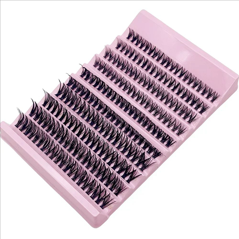 ขนตา 8-16 มม.200 PCS Cluster Lashes ธรรมชาติดูผสมถาด DIY Eyelash EXTENSION Volume Lash กลุ่มขนตายาว