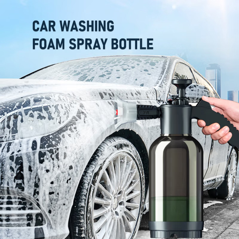 Pulverizador de espuma para carro, portátil, 2l, bomba manual, alta pressão, tipo espuma transparente, garrafa de spray de lavagem, ferramentas de limpeza de lavagem de automóvel