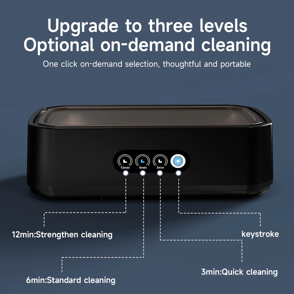 Máquina limpiadora ultrasónica para gafas, 650ml, Mini limpieza por vibración de alta frecuencia para gafas, joyería, chupete para dentadura