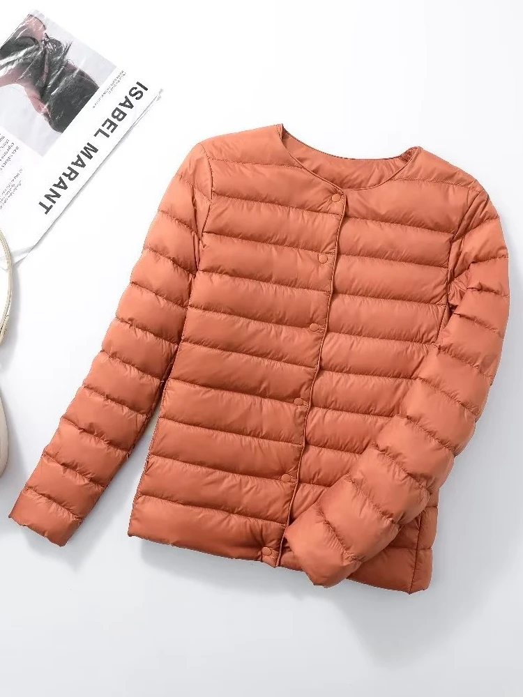 NewBang-Chaqueta ligera de tela mate para mujer, chaqueta ultraligera, cortavientos ajustado sin cuello, abrigo ligero y cálido