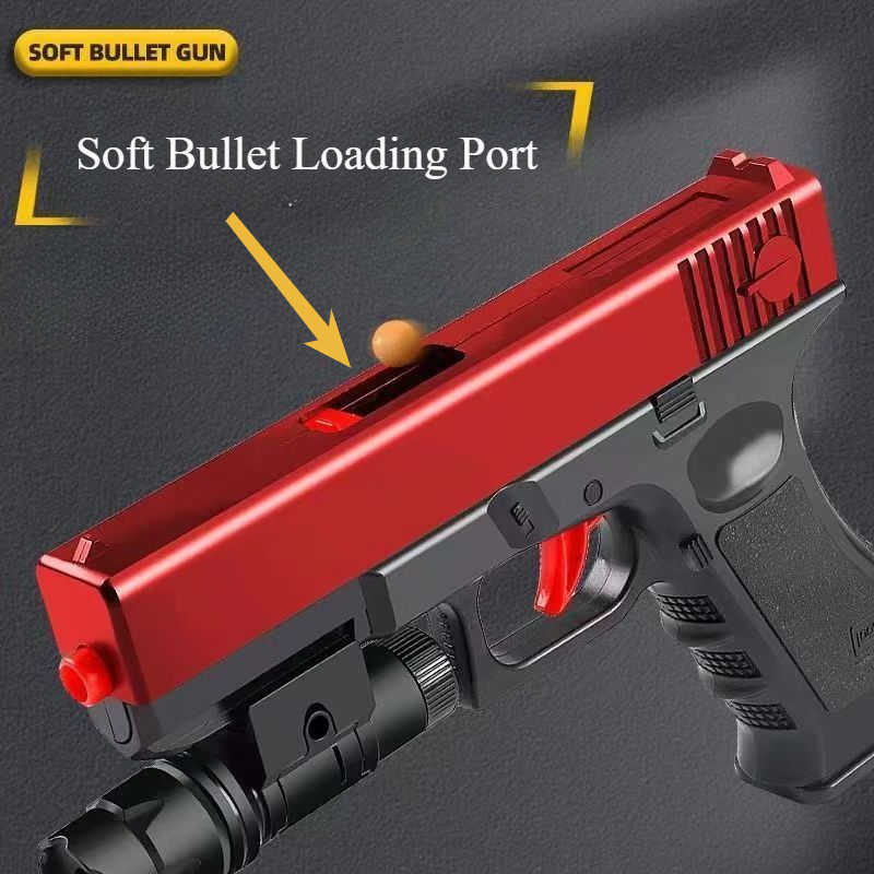 Ręczny pistolet zabawkowy G17 z laserem miękka kula pistolet Airsoft Outdoor Sports CS gra broń dla dzieci prezent