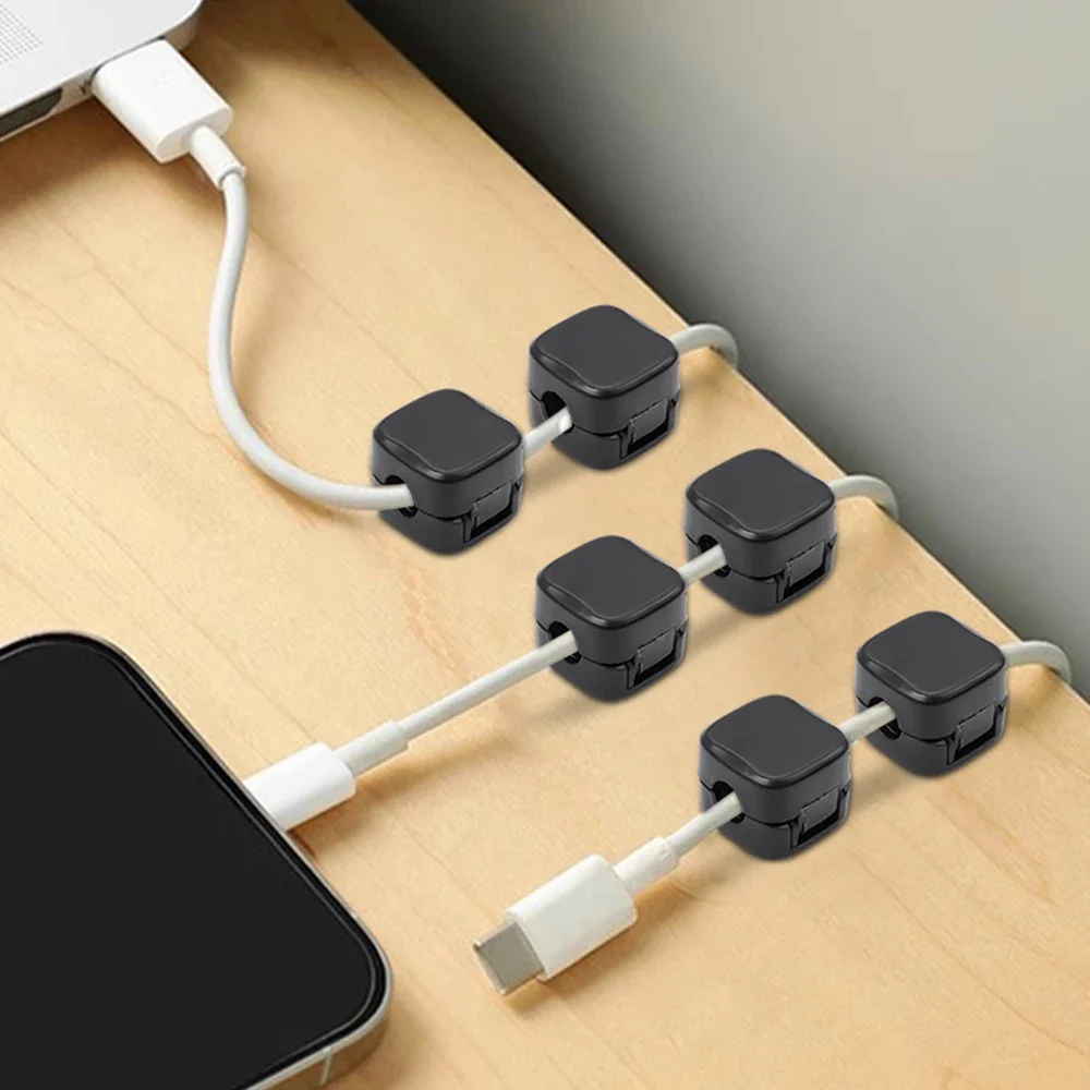 Clips de Cable magnéticos, soporte de Cable ajustable suave debajo del escritorio, gestión de cables, organizador de cables, 1/10 Uds.