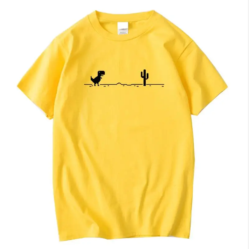 男性用ラウンドネックTシャツ,サボテン,恐竜プリント,ユーモラスなトップス,カジュアル,ストリートウェア,ベーシック,夏