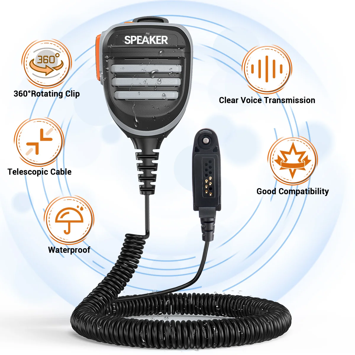 Walkie talkie microfone alto-falante microfone duplo ptt compatível com rádio UV-98 plus UV-99 r6000 radtel RT-880 RT-880G RT-6D