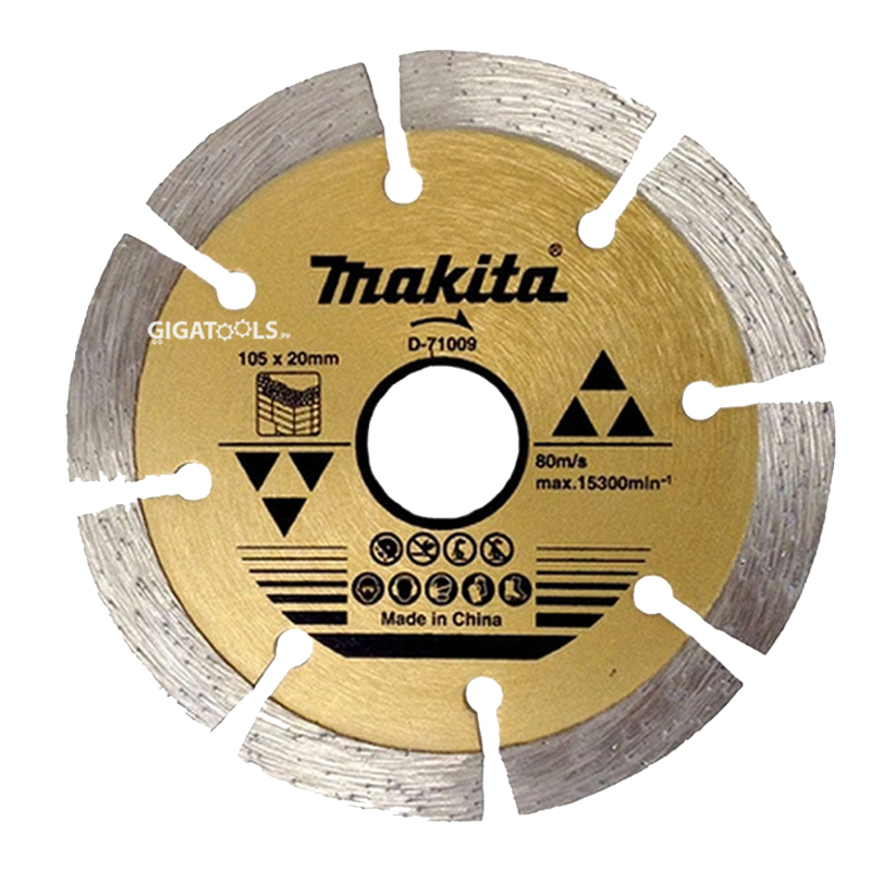 Makita Original D-71009 Disco de corte de diamante de 4 polegadas para concreto/pedra (105 mm x 20 mm)