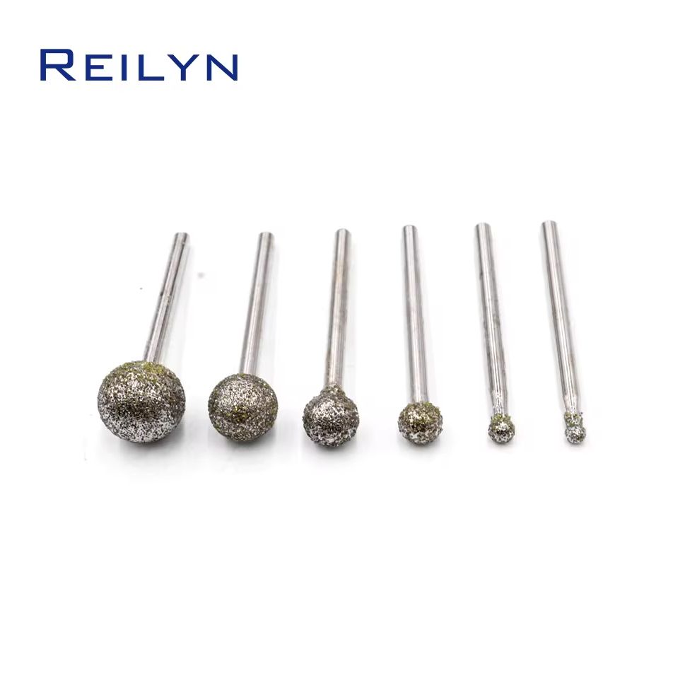 10pcs Emery Diamond Grinding Bit Ball Grit #60 Metal Peeling Stone Polishing 3/4/5/6/8/10/12mm Diamond Grinding Point Ball