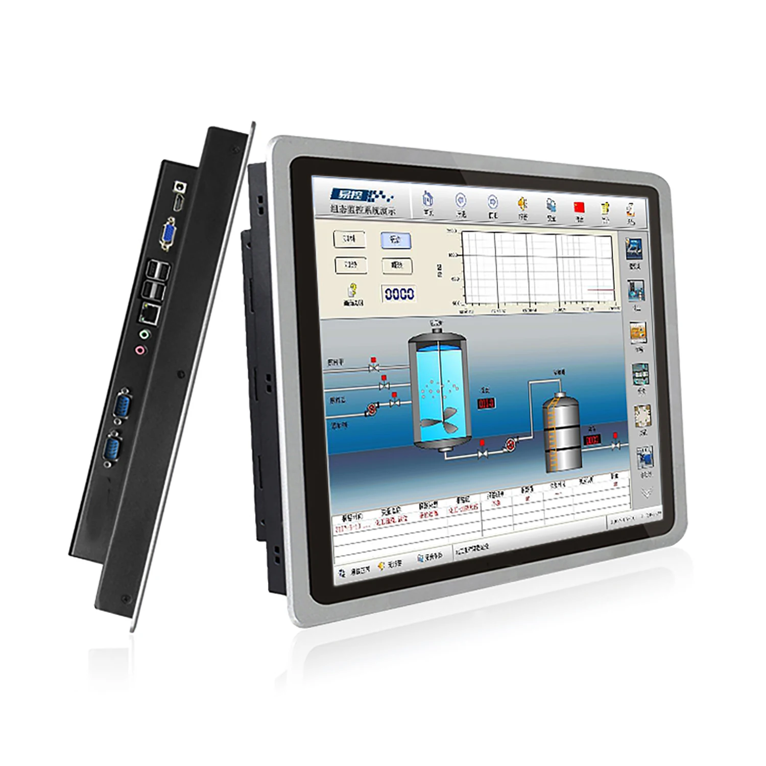 Panel de ordenador industrial todo en uno de 10, 12 y 15 pulgadas con pantalla táctil capacitiva wifi incorporado com para win10 pro 1024*768