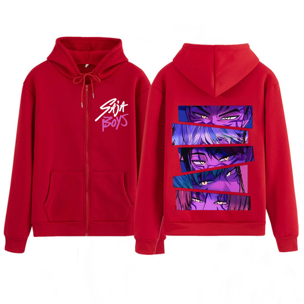 Kpop Demon Hunters Saja garçons film sweat à capuche zippé hommes femmes mode pull manches longues ample décontracté Harajuku fermeture éclair sweat