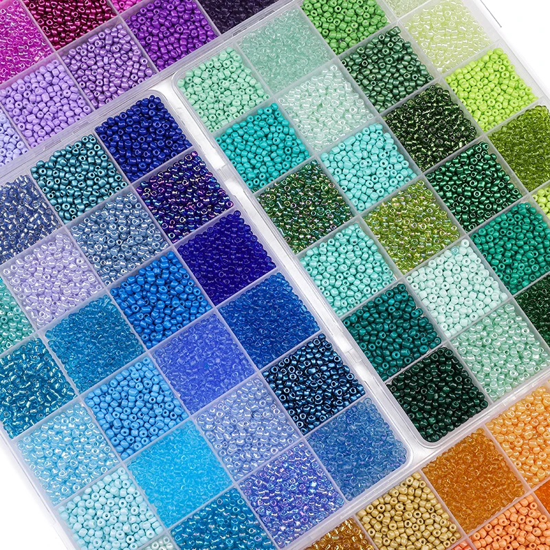 약 5200Pcs24 그리드 쌀 구슬 상자 수제 DIY 쥬얼리 팔찌 귀걸이 Kandi 쥬얼리 액세서리 재료