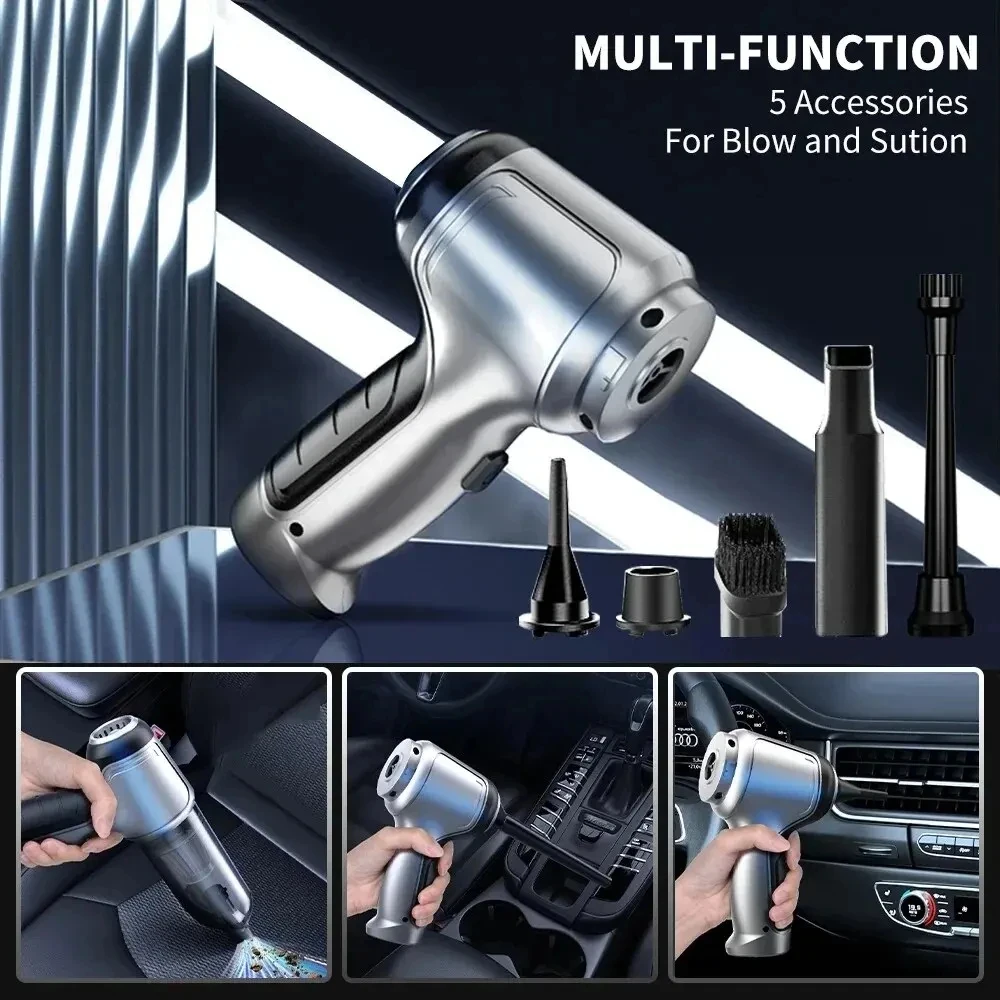 Aspirador de pó sem fio para carro, forte sucção, portátil, para casa e carro, uso duplo, aparelho mini aspirador