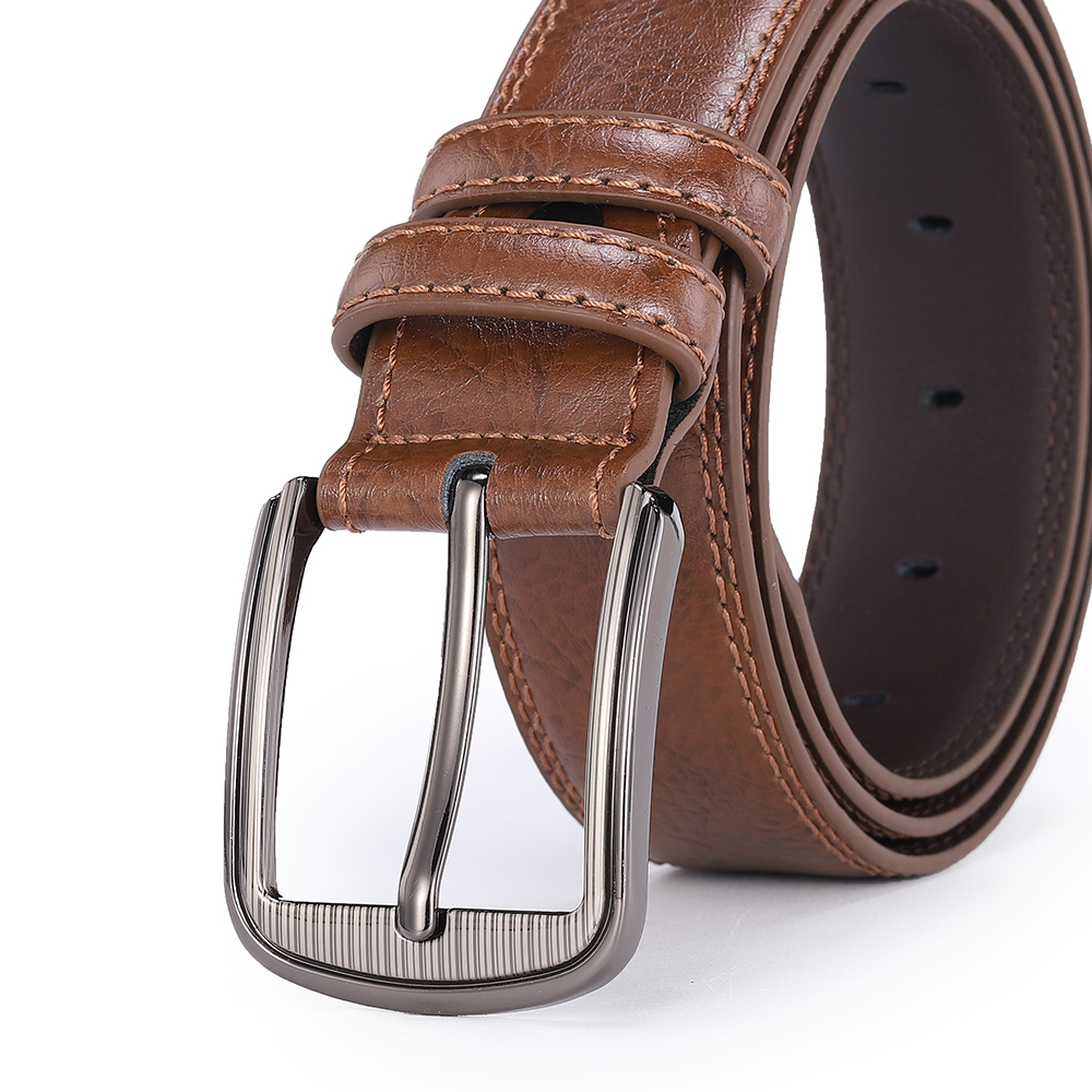 Cinturón con hebilla de piel de vaca para hombre, cinturón de cuero genuino a la moda para hombre, cinturón vaquero informal de alta calidad, negocios de diseñador de lujo para hombre