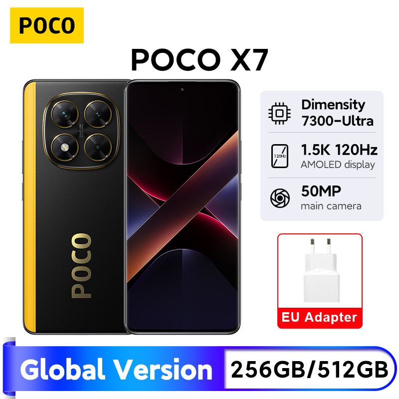 Смартфон POCO X7, глобальная версия, 5G, 6,67 дюйма, 1,5K, AMOLED, изогнутый дисплей, 50 МП, основная камера, 45 Вт, турбозарядка, размер 7300 Ultra