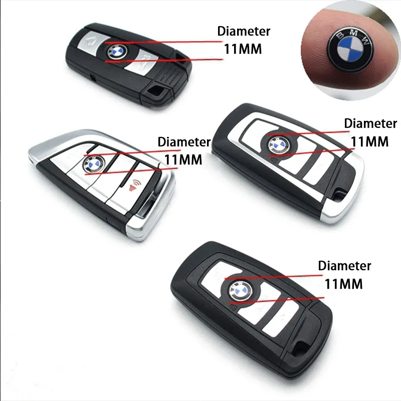 5/10 Uds. Pegatinas con emblema de llave de coche de 14mm, calcomanías con logotipo de llave de Control automático para BMW M M3 M5 M6 M2 X1 X2 X3 X5 X6 X4 E30 E39 46 E53 E60 G30