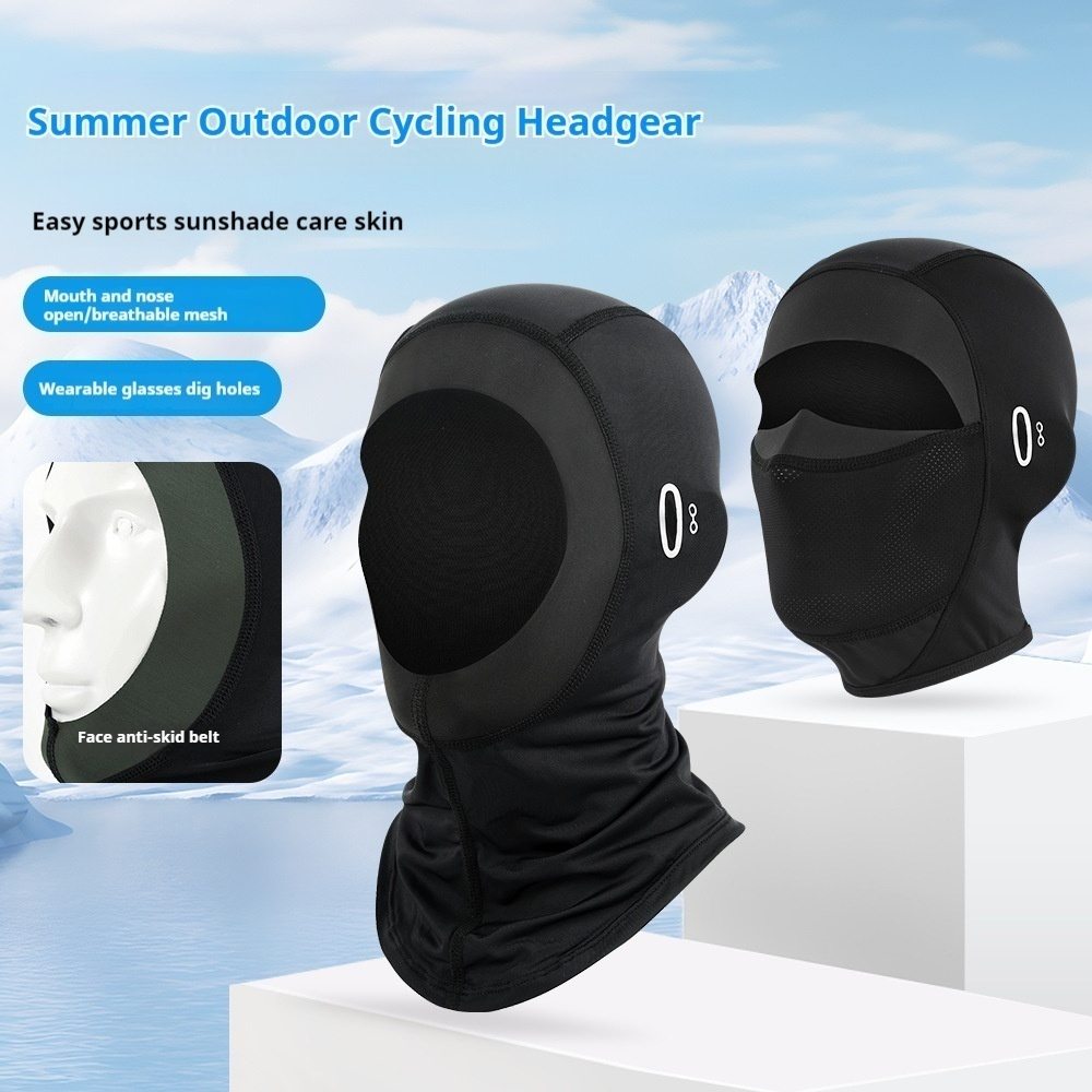 Balaclava de verão para ciclismo, máscara facial completa, quente, esportes ao ar livre, motocicleta, esqui, pesca, caça, guarda-sol de seda gelo