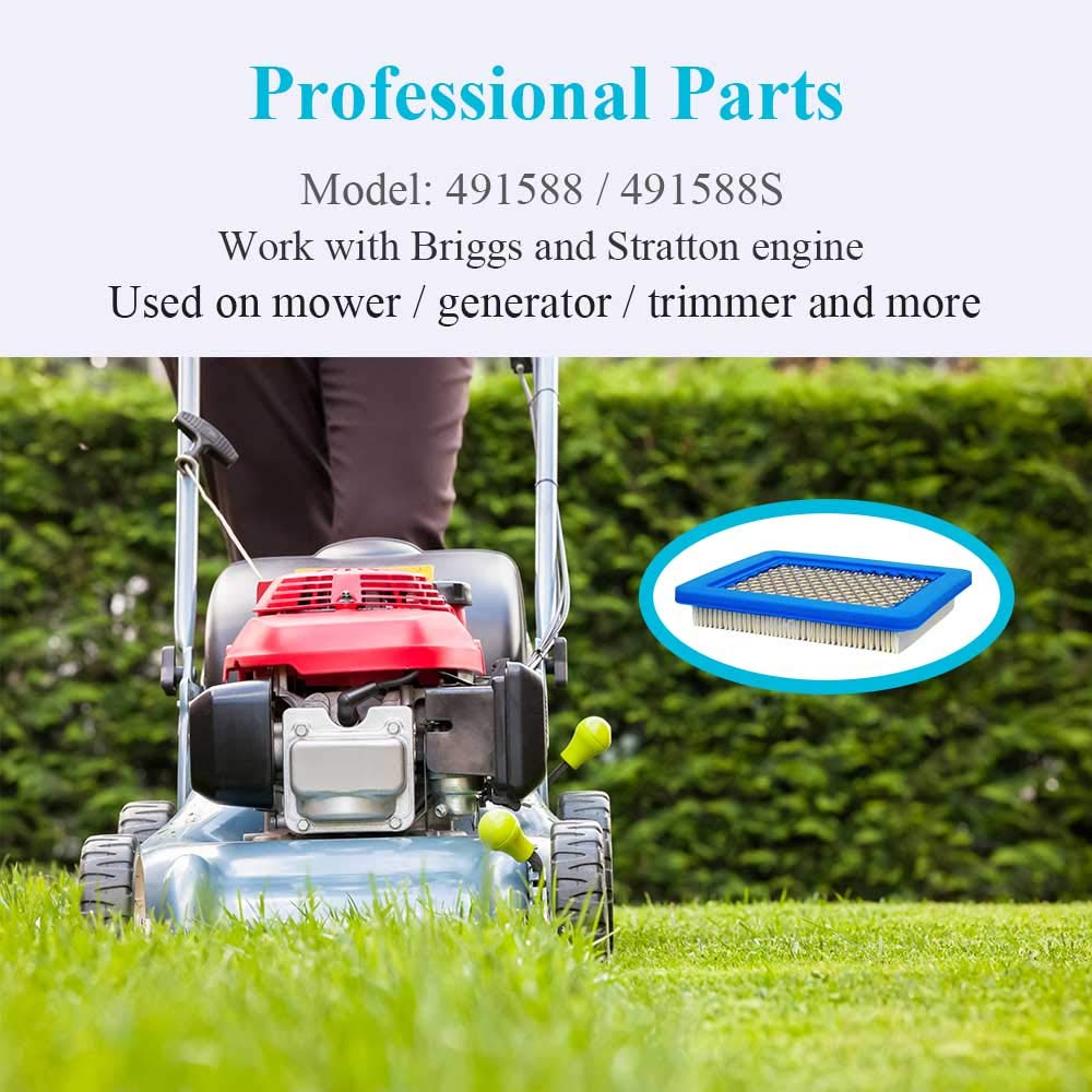 2/10개 491588   Briggs Stratton용 공기 필터 491588   Toro 20332 Craftsman 3364 잔디 깍는 기계 O20 20 정사각형 필터 요소