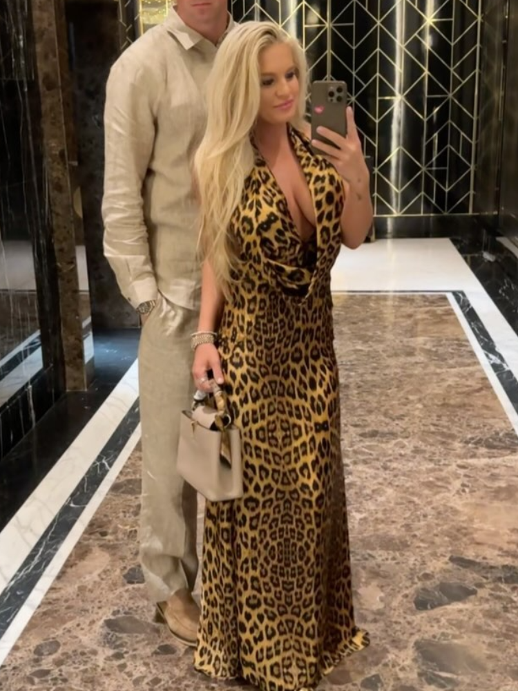 Vestido Sexy con espalda descubierta y estampado de leopardo para mujer, vestido largo plisado sin mangas con cordones, ropa de calle para mujer 2024