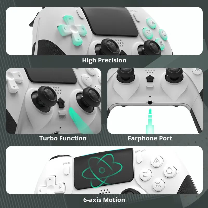 DATA FROG Controlador Sem Fio Bluetooth Para PS4 Controlador Gamepad Para PC Joystick Para PS4/PS4 Pro/PS4 Slim Console de Jogos