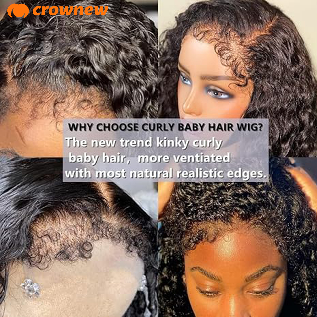 4C KinKy Edges Curly Baby Hair Natural Hairline Curly Lace Front Human Hair Wig 13X4 Hd Парик из натуральных волос на кружеве Предварительно сорванный парик
