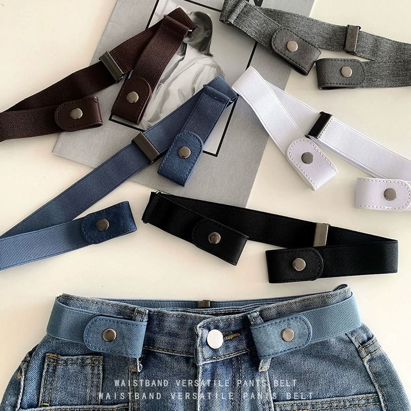 Nuevo 4/3/2/1PC banda elástica cinturón Invisible cinturones sin hebilla para mujeres hombres pantalones vaqueros vestido sin hebilla fácil de usar