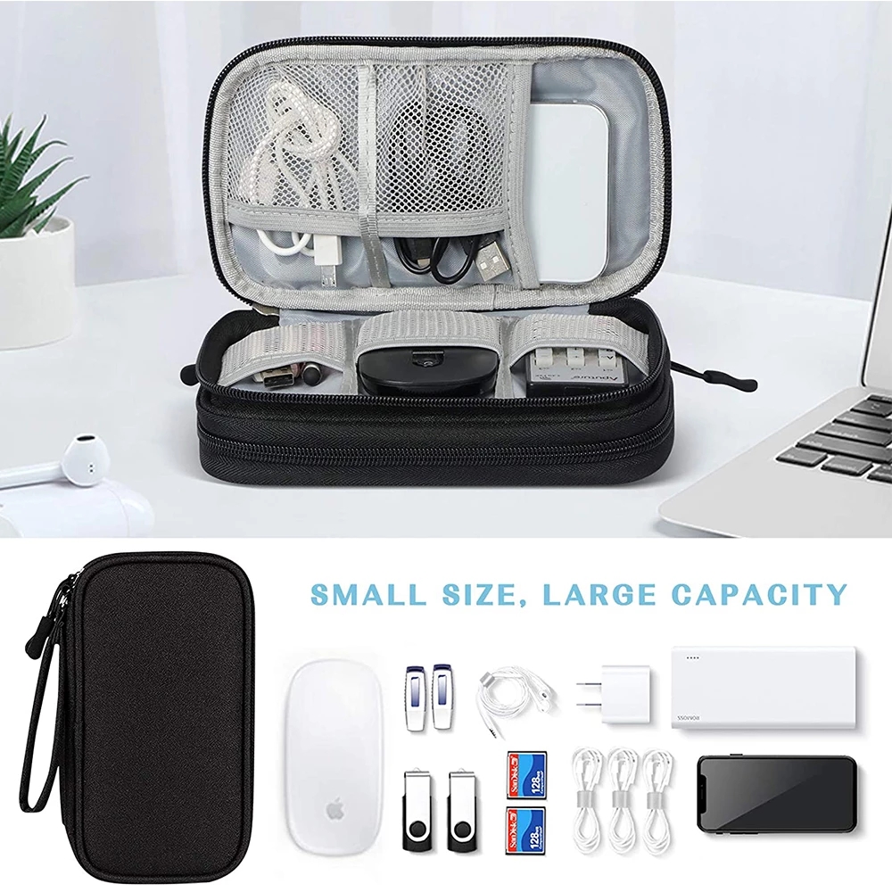 NUOVA borsa per organizer da viaggio Organizzatori per riporre cavi Custodia per trasporto Custodia portatile impermeabile a doppio strato per cavo