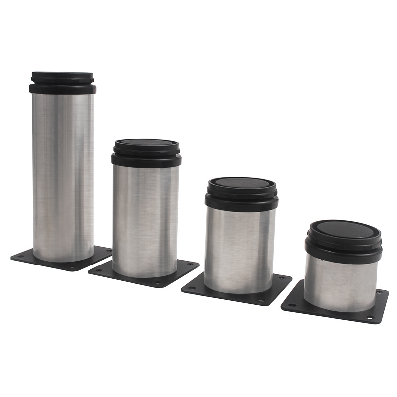 1 Uds. Pie de gabinete ajustable de acero inoxidable, pie de gabinete de tubo redondo, pie de sofá, muebles, pie de mesa, pie de soporte